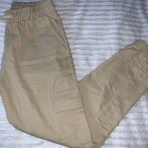 Tan cargo joggers